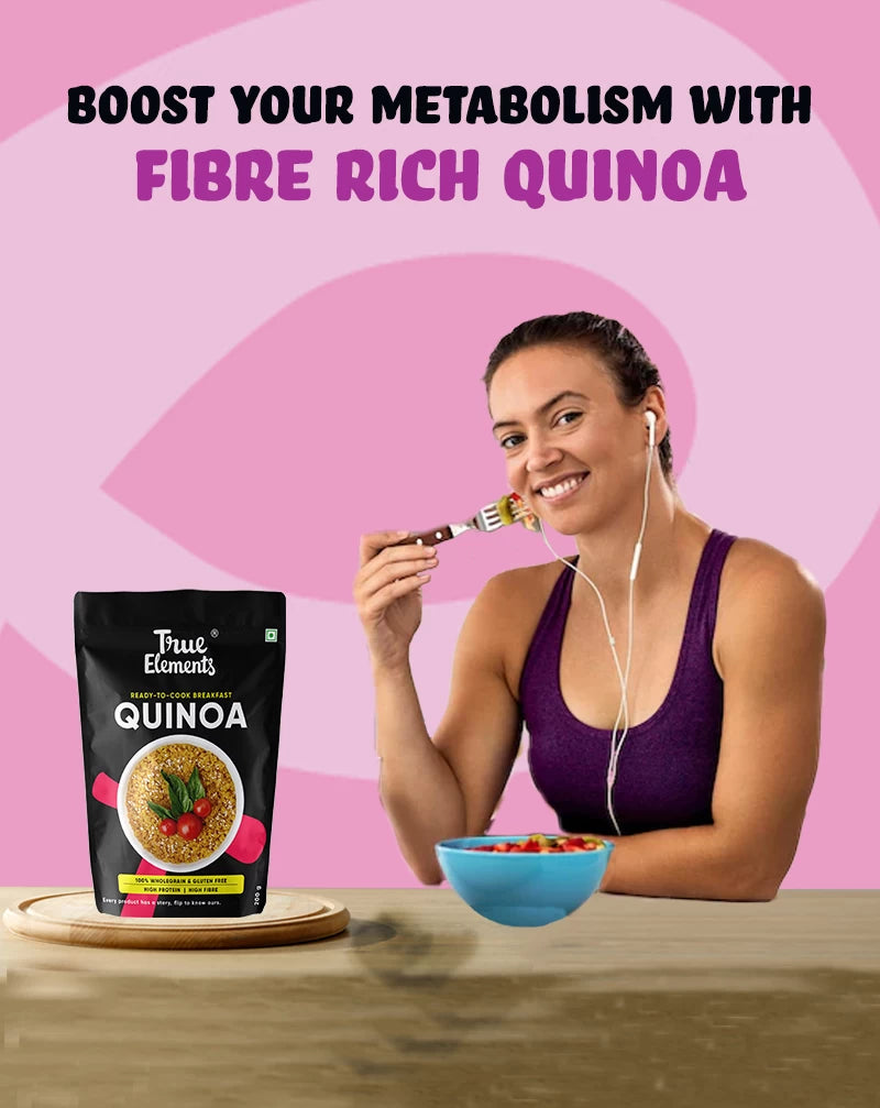 Fiber rich diet with true elements quinoa
