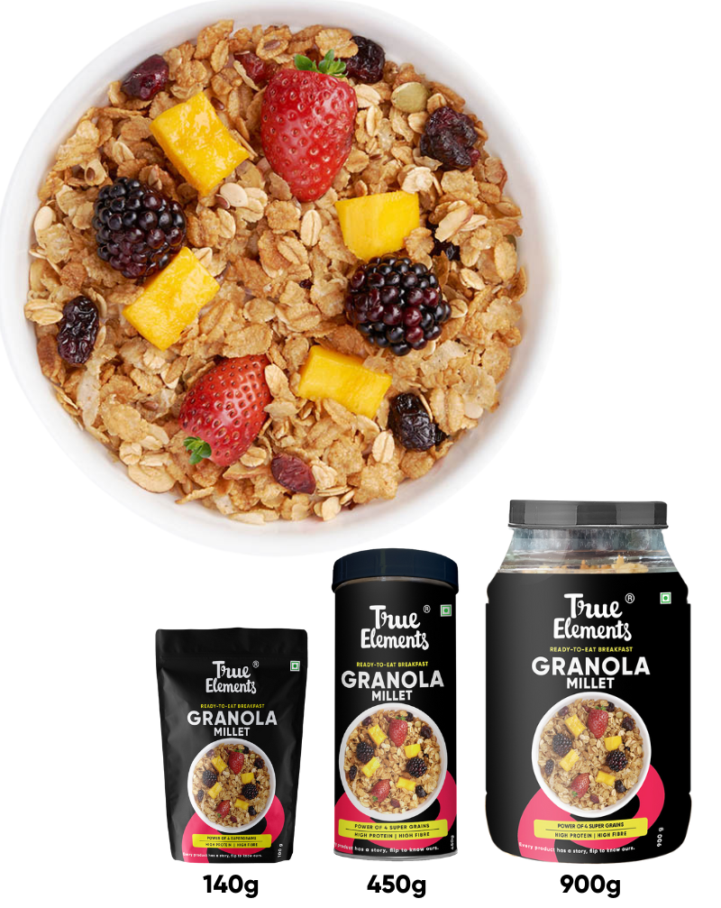 True Elements Millet granola power of 4 grains